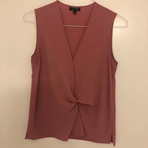 Topshop Sleeveless Knot Front V-Neck Blouse